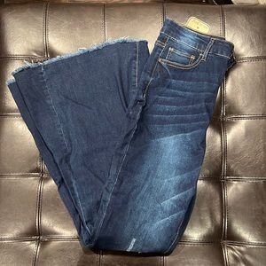 High rise super flare jeans